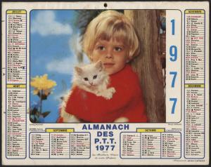 AARONS Calendrier, Almanach des PTT 1977 1977 Impression offset 21 x 26,4 cm © DR / musée Nicéphore Niépce