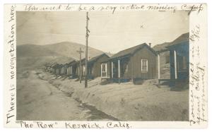 “The Row” Mining Camp  Cabins Keswick California, USA 21 juin 1907 © collection privée – AMC